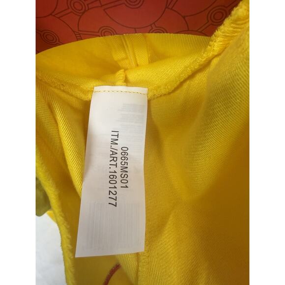 Pokémon Pikachu Costume Kids5-6 Hooded Jumpsuit & Tail ShoeCover Disguise Unisex - Picture 7 of 7